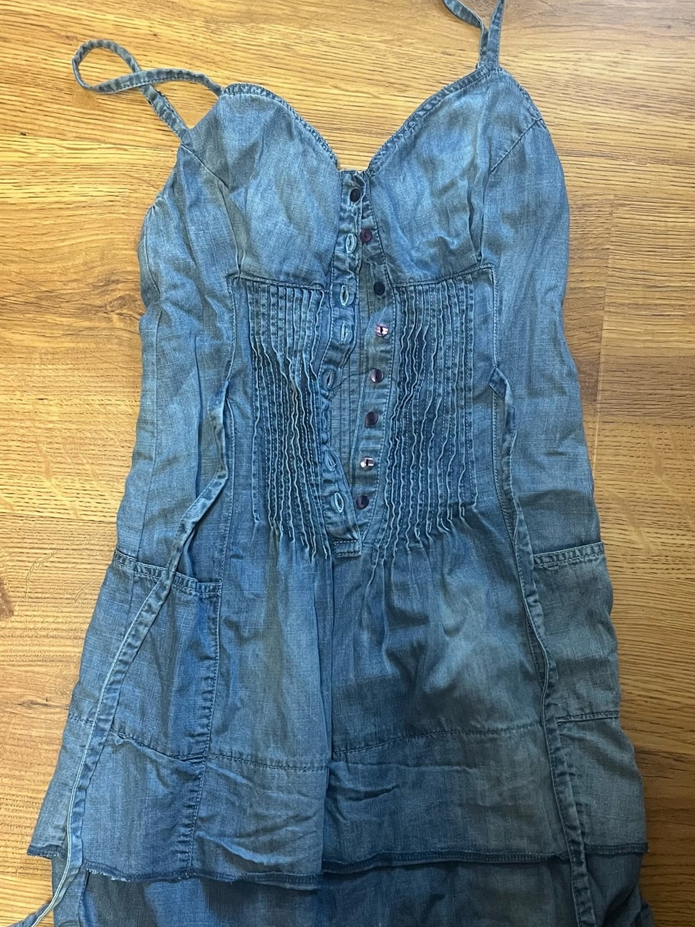 Kensie Blue Denim Spaghetti Strap Dress
